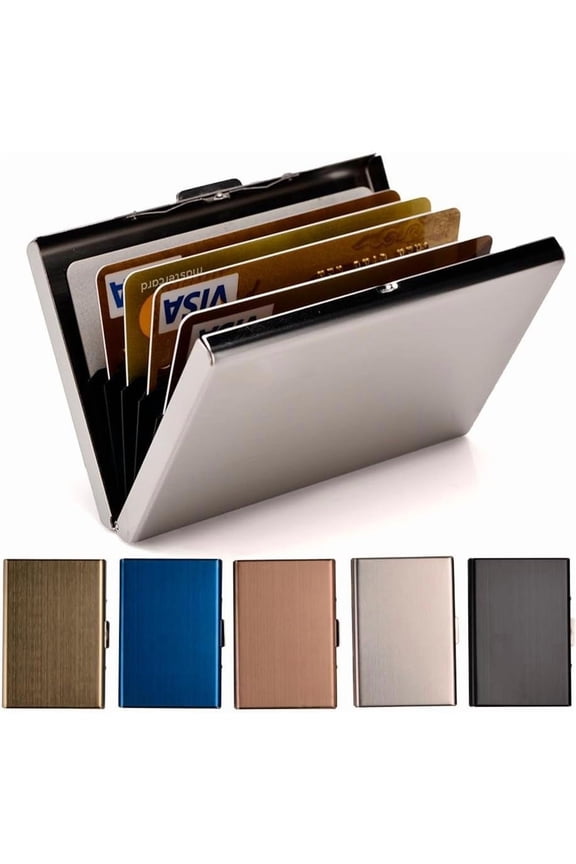 RFID Credit Card Holder Metal Wallet Stainless Steel Credit Card Protector Case for Men or Women