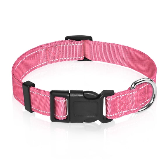 Minzimin Reflective Dog Collar for Medium Large Small XS XL Extra Small Dogs, Nylon Adjustable Puppy Collar