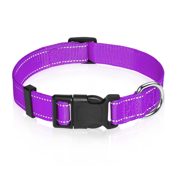 Minzimin Reflective Dog Collar for Medium Large Small XS XL Extra Small Dogs, Nylon Adjustable Puppy Collar