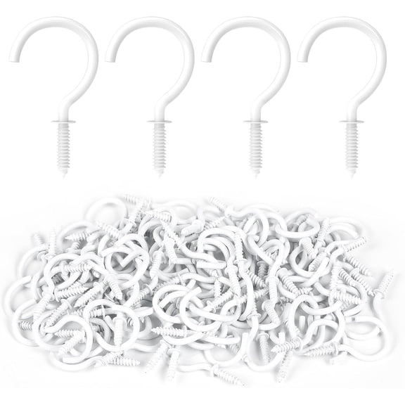 Minzimin Screw Hooks, 1 Inch Metal Screw in Cup Hooks, 30 Pcs