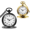 thumbnail image 1 of Minzimin Set of 2 Classic Pocket Watch with Chain for Men and Women, 1 of 7