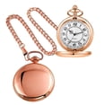 thumbnail image 1 of Minzimin Smooth Pocket Watch Alloy Steel Quartz Roman/Arabic Numerals with 37cm Chain for Father's Day Xmas Best Gifts, 1 of 7