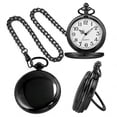 thumbnail image 1 of Minzimin Smooth Pocket Watch,Personalized Pocket Watch,Watches for Men, Pocket Watches for Father‘s Day with Chain, 1 of 7