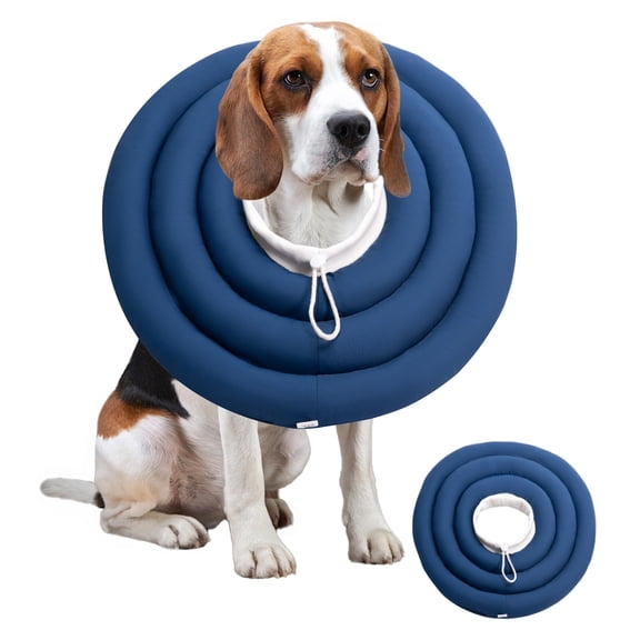 Minzimin Soft Dog Cones, Recovery Dog Donut Collar After Surgery- Cone of Shame Alternative, Pet Elizabethan E-Collar Anti-Bite Lick Wound Healing Adjustable for Small Large Medium Dogs 1Pack