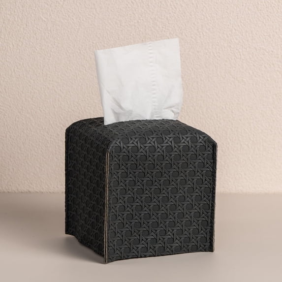 Minzimin Square Tissue Box Cover - Aesthetic Desk Decor for Room, Home & Office - Tissues Cube Boxes Holder