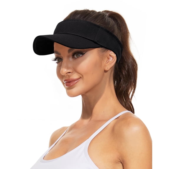 Minzimin Structured Quick Dry Sports Sun Visor Hats for Women - Lightweight Adjustable Sun Hat for Golf Tennis Pickleball Beach