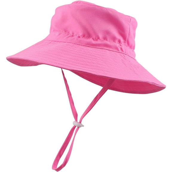 Minzimin Summer Baby Sun Hat for Boys Girls UPF 50  Wide Brim Toddle Bucket Hat Adjustable Baby Beach Cap 0-8 Years