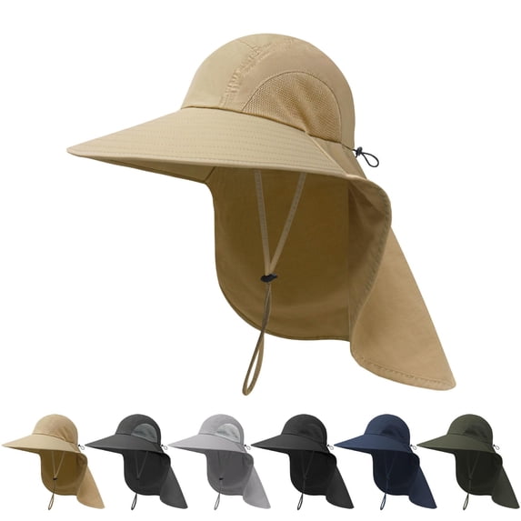 Minzimin Sun Fishing Hats with Neck Flap for Men Women UV Sun Protection Bucket Hat 1Pack