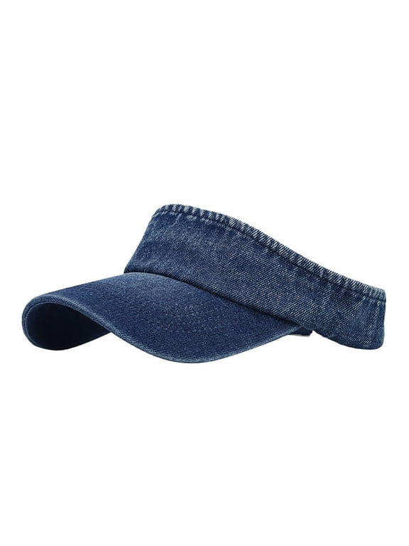 Unisex Denim Sun Visor Hat Adjustable Summer Sun Protection Cap for Men & Women