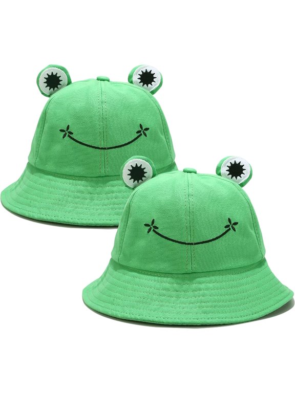 Unisex Packable Froggy Frog Bucket Hat Sun Hat 2 Pack for Womens Men
