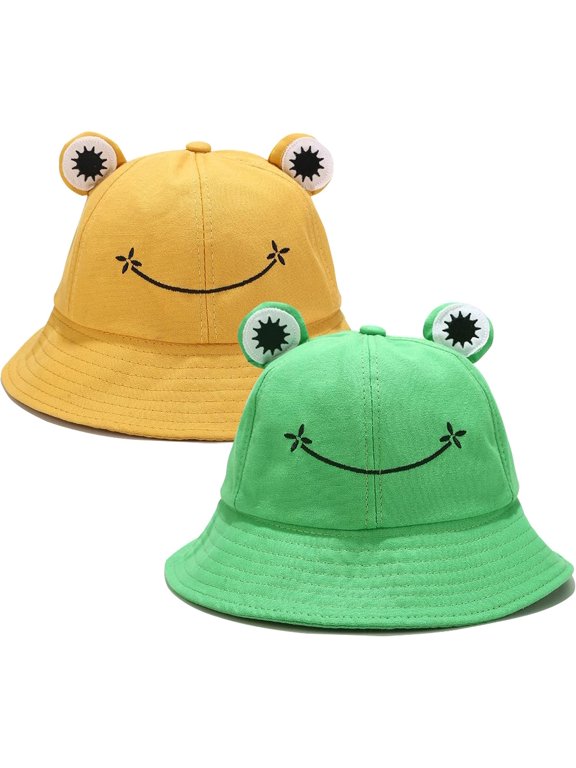 Unisex Packable Froggy Frog Bucket Hat Sun Hat 2 Pack for Womens Men