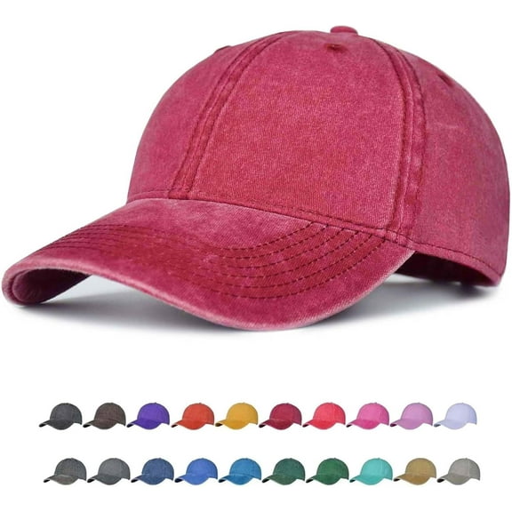 Minzimin Vintage Washed Baseball Caps One Size Unstructured Low Profile Adjustable Cotton Distressed Dad Hat for Men Women