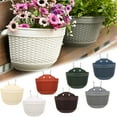 thumbnail image 1 of Minzimin Wall Railing Hanging Planters Plastic Pots Indoor Outdoor Half Round Holders Fence Balcony Rails Display Herb Gardens Flowers, 1 of 6