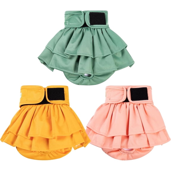 Minzimin Washable Dog Diapers Female (3 Pack), Highly Absorbent Dog Diapers for Female Dogs in Heat, Period, Incontinence, or Excitable Urination