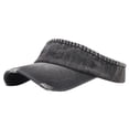 thumbnail image 1 of Minzimin Washed Distressed Sun Visor Hat Unisex Cotton Ball Cap Empty Top Baseball Sun Cap, 1 of 9
