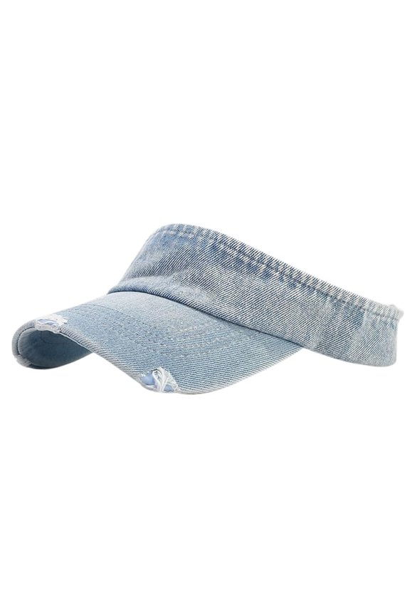 Washed Distressed Sun Visor Hat Unisex Cotton Ball Cap Empty Top Baseball Sun Cap