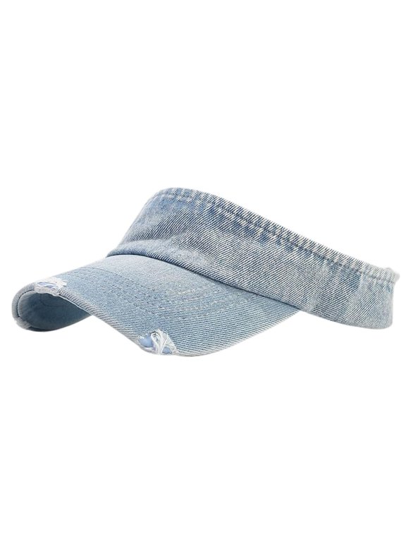 Washed Distressed Sun Visor Hat Unisex Cotton Ball Cap Empty Top Baseball Sun Cap