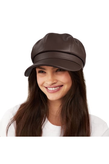 Leather Newsboy Hat