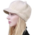 thumbnail image 1 of Minzimin Womens Winter Warm Slouchy Cable Knit Beanie Skull Hat with Visor, 1 of 7
