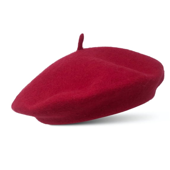 Minzimin Wool Beret Hat - Classic Stretchable - One Size Fits Most - Solid Color - Stylish Chic
