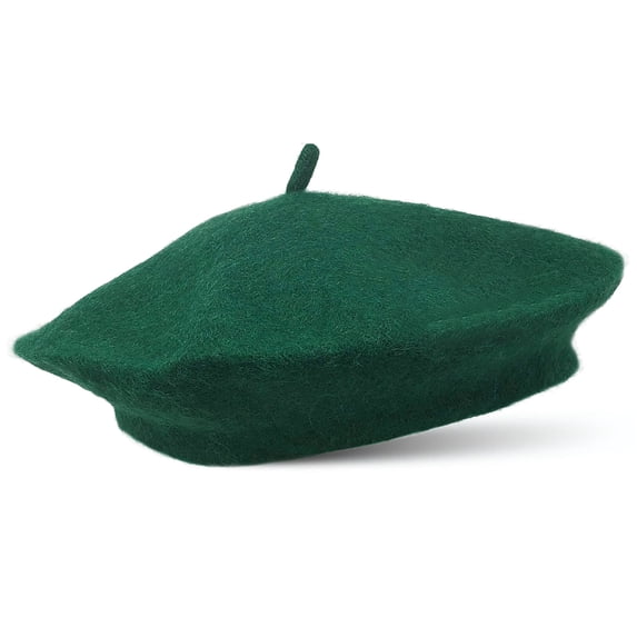 Minzimin Wool Beret Hat - Classic Stretchable - One Size Fits Most - Solid Color - Stylish Chic