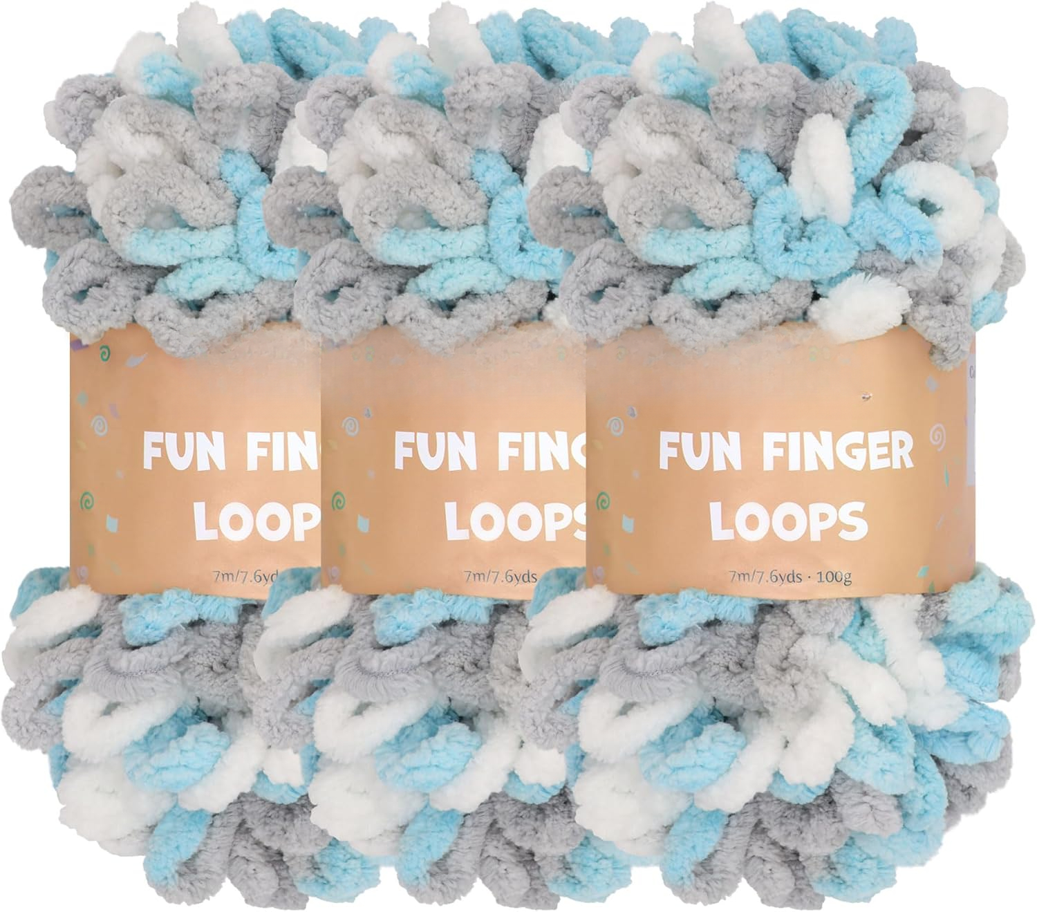 Minzimin Yarn Fun Finger Loops Yarn - Jumbo Polyester - Team Spirit ...