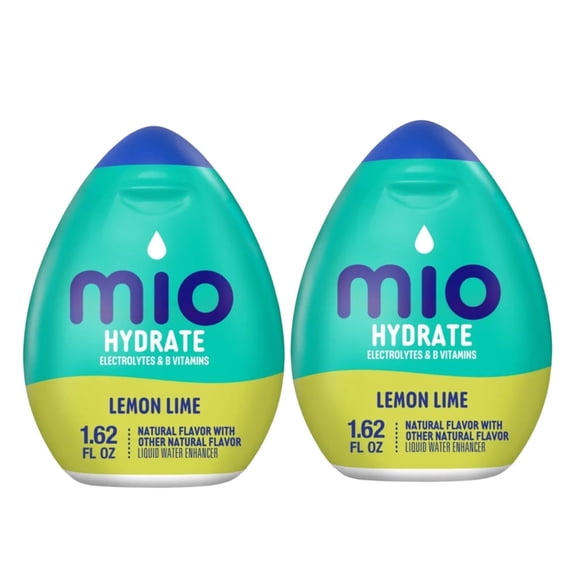 Mio Hydrate Lemon Lime Flavored with Other Natural Flavor Liquid Water Enhancer, 1.62 fl oz Bottle (2 Pack)
