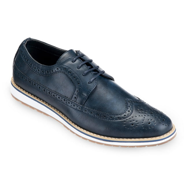 Mio Marino Classic Wingtip Oxford Dress Shoes for Men w/ Elegant Shoe Bag