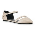 thumbnail image 1 of Mio Marino D'Orsay Pointed Toe Flats - Womens Ankle Strap Dress Shoes - Quick Release Buckle (Beige, 5.5), 1 of 7