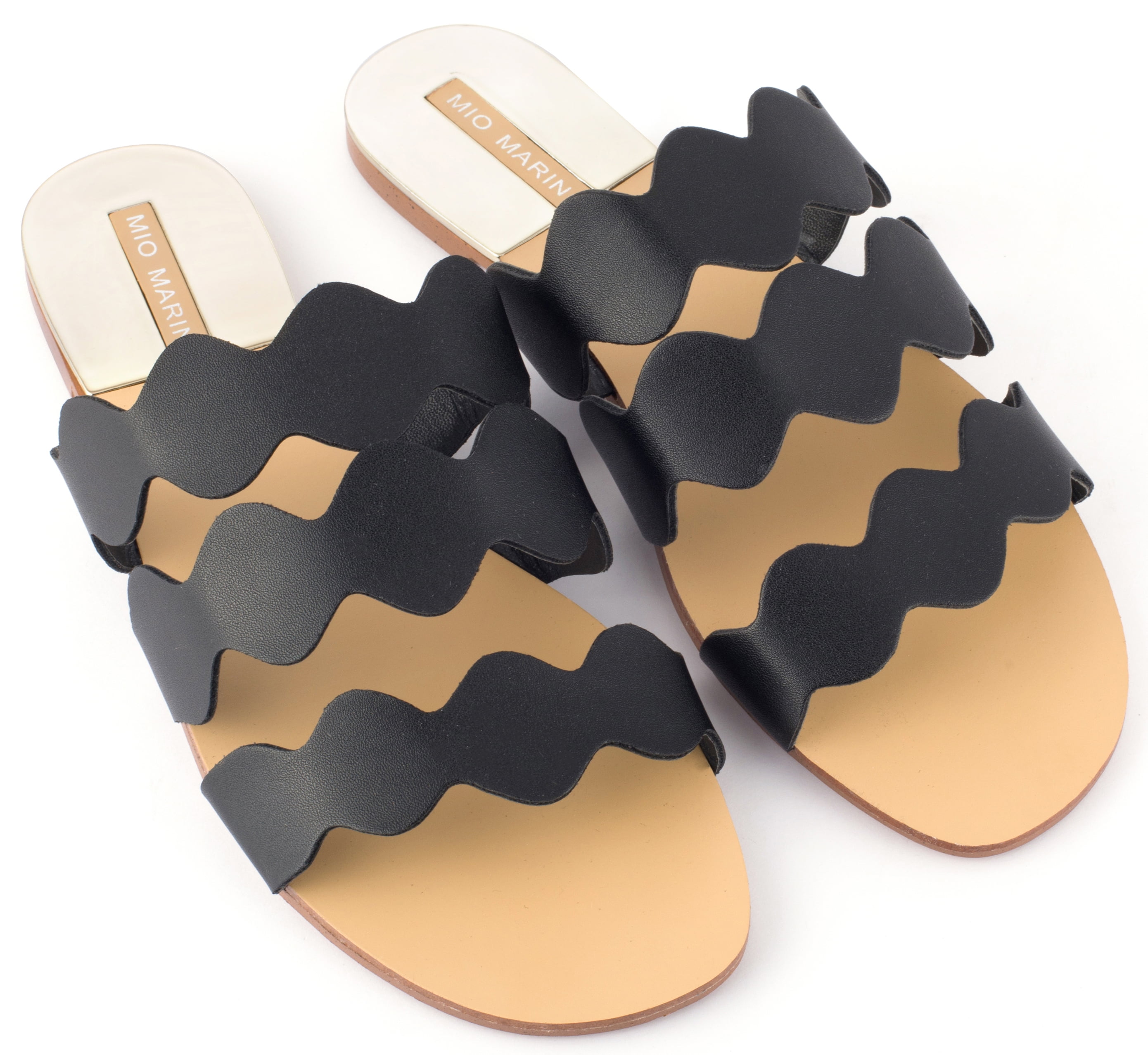 Mio Marino Frillscalloped Slide Sandals for Women