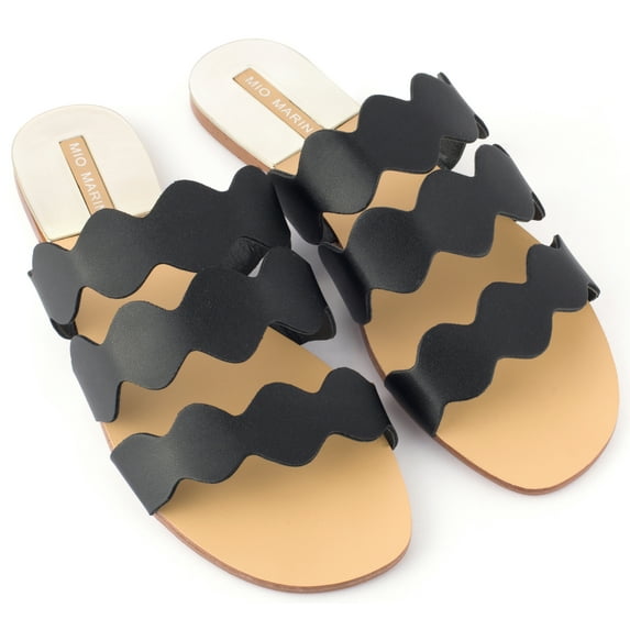 Mio Marino Frillscalloped Slide Sandals for Women