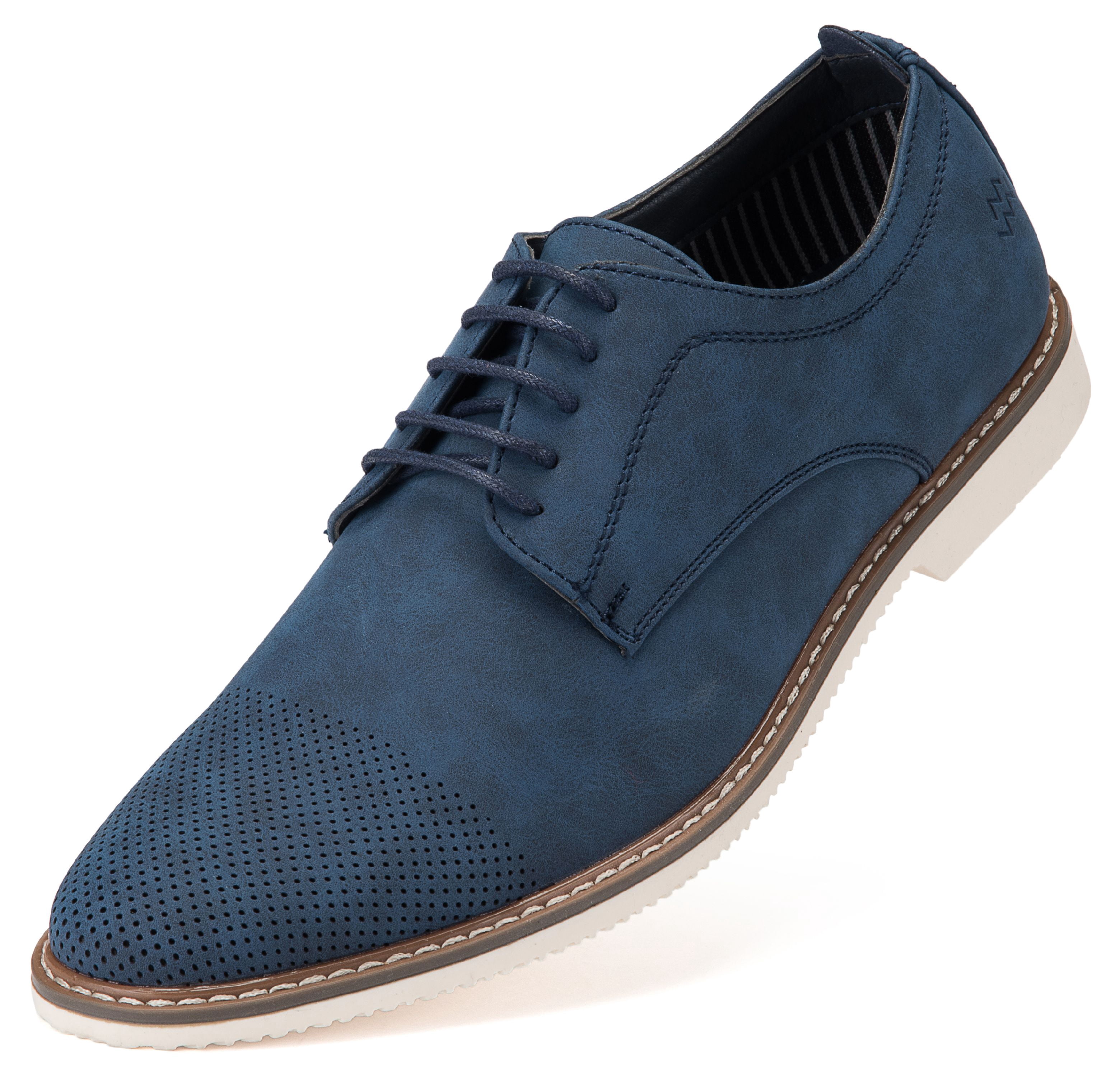 Mio Marino Men's Casual Oxford Suede Dress Shoes
