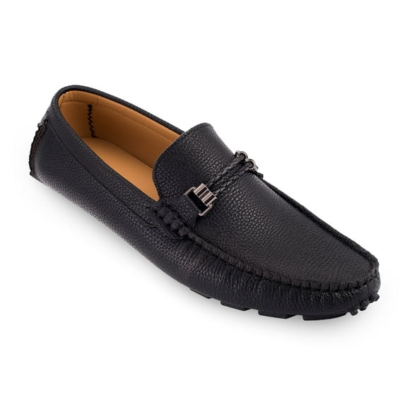 Mio Marino Men's Casually Suave Leather Penny Loafers