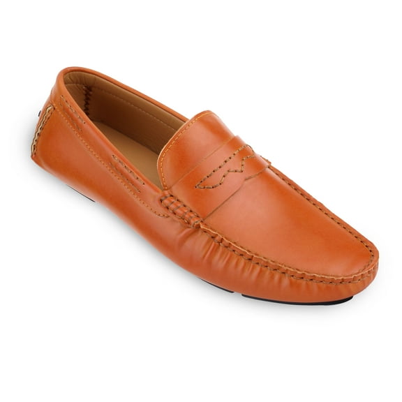 Mio Marino Men's Casually Suave Leather Penny Loafers