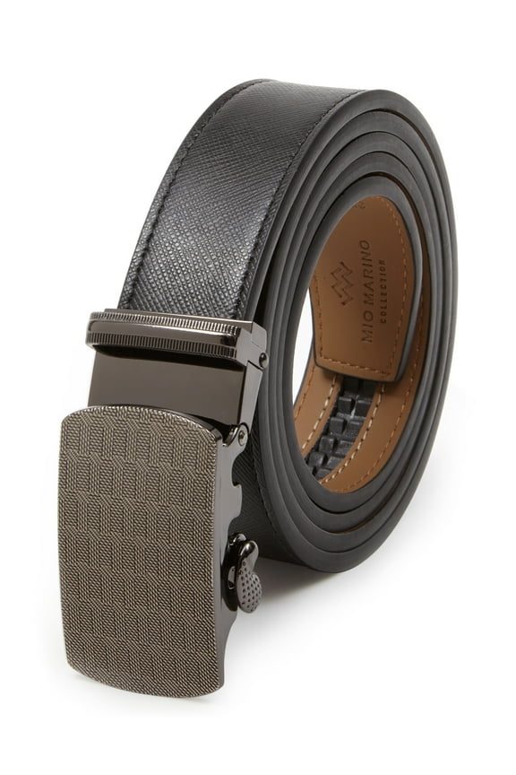 Men's Genuine Leather Ratchet Belt, 1.38 Belt Strap with Automatic Buckle