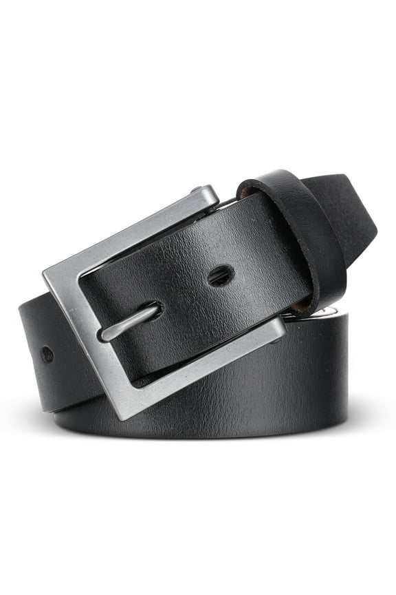 Men's Jean Prong Leather Belt Harness Buckle Black Size 34