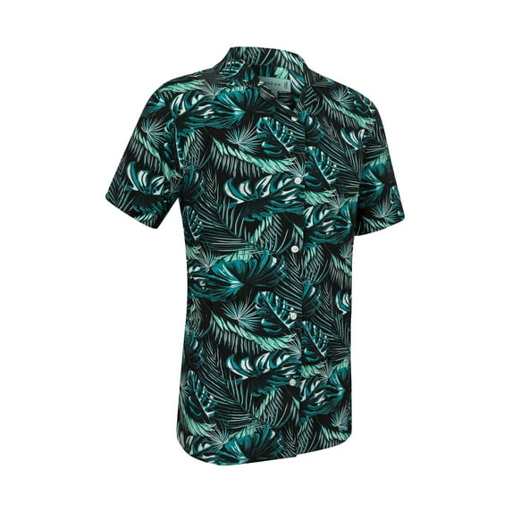 Mio Marino Mens Casual Button-Down Hawaiian Short Sleeve Shirt Color: Emerald Jungle Size: XL
