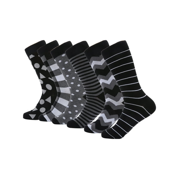 Mio Marino Mens Dress Socks - Moisture Control - Everyday Crew Socks - 6 Pack