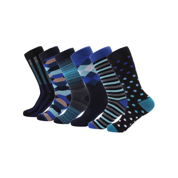 Mio Marino Mens Dress Socks - Moisture Control - Everyday Crew Socks - 6 Pack