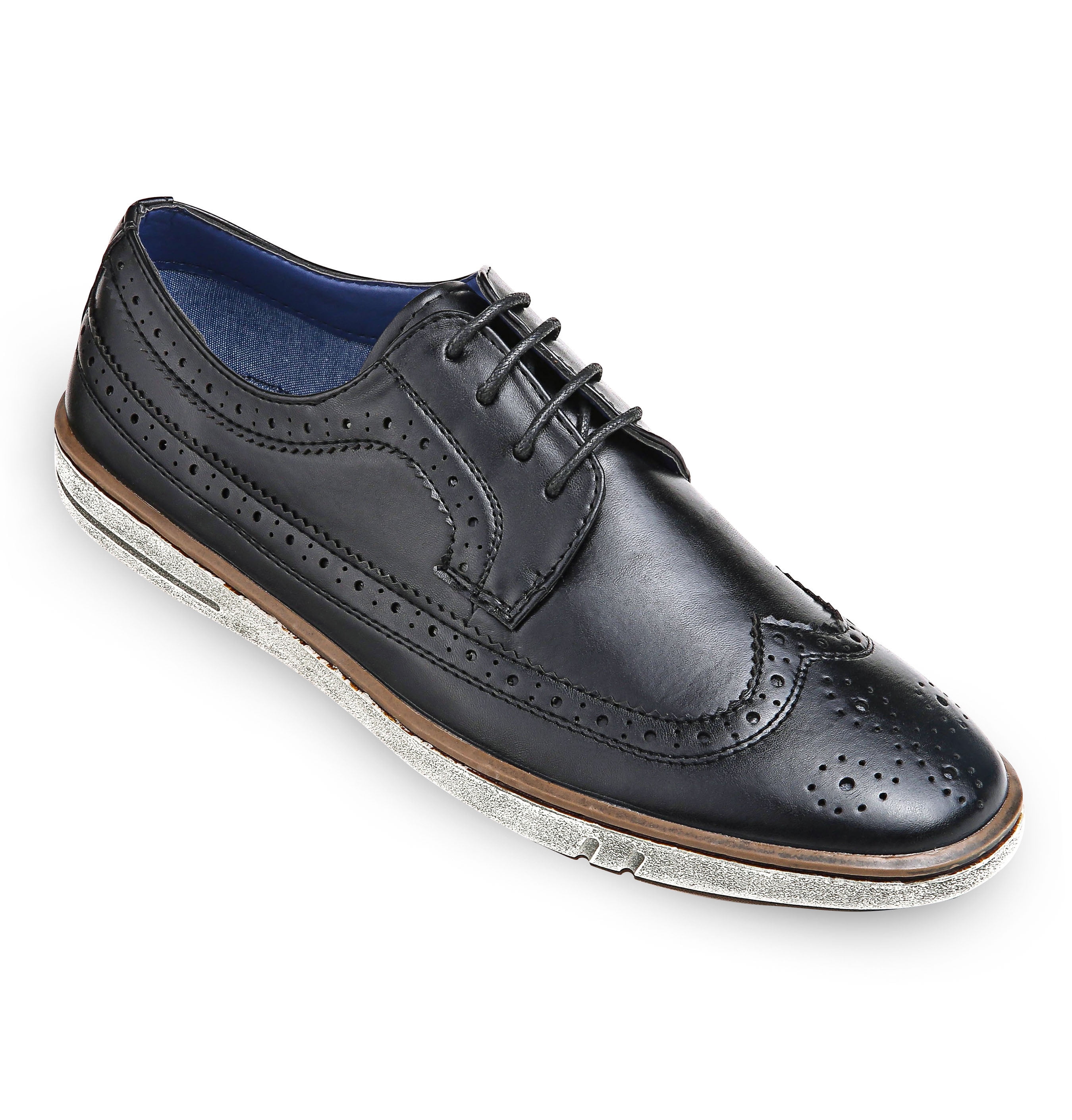 Mio Marino Round Toe Casual Brogue Design Dress Shoes for Men