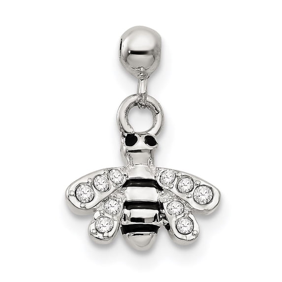 Mio Memento Sterling Silver Crystal Enamel Dangle Bee Charm
