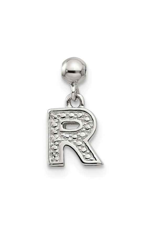 Sterling Silver Letter R Dangle Initial Charm