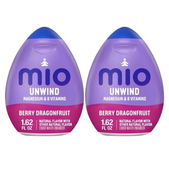 Mio Unwind Berry Dragonfruit Liquid Water Enhancer with Magnesium & B Vitamins, 1.62 fl oz Bottle (2 Pack)