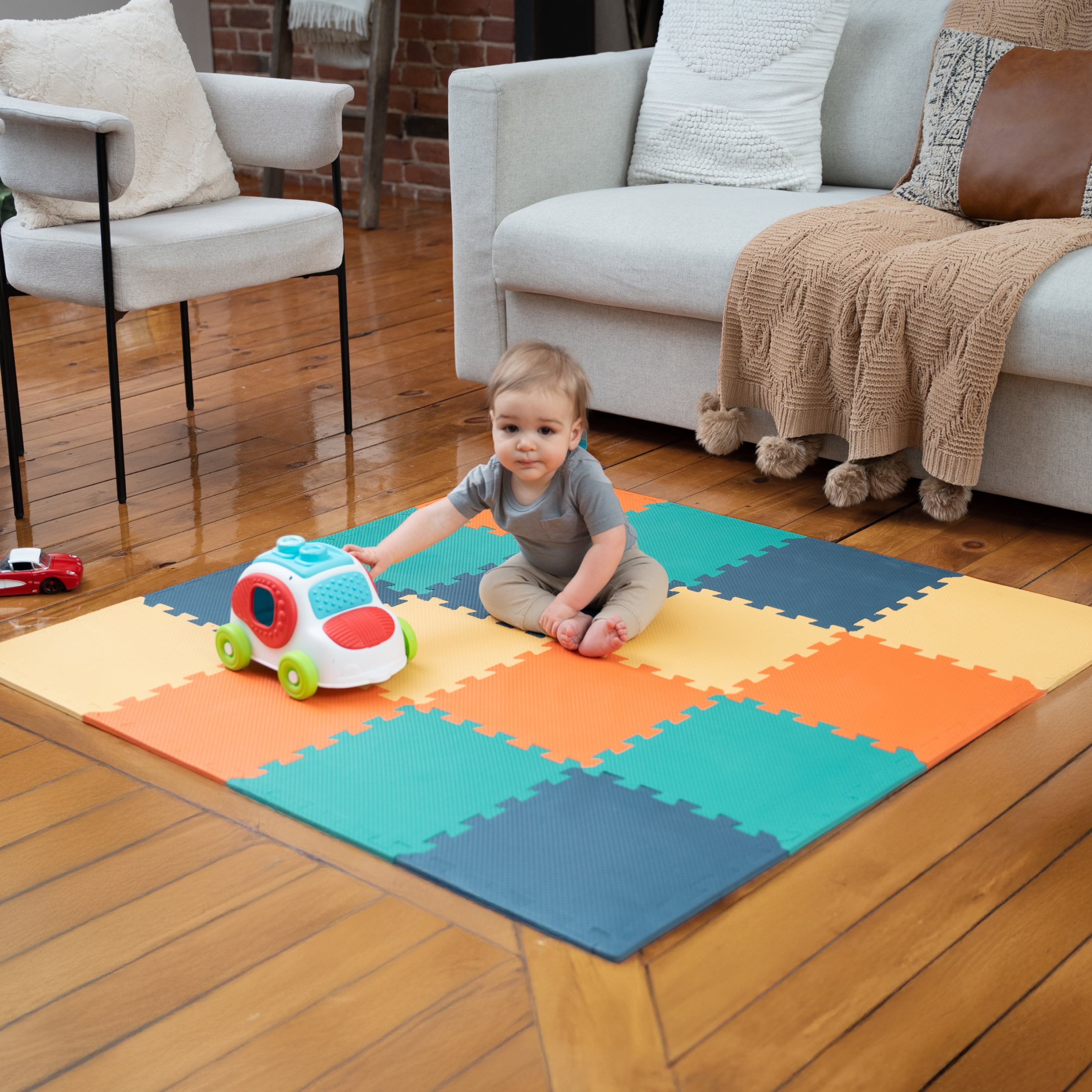 Floor Tiles Baby Carpet Mat 16/24/32 Pcs Plush Foam Floor Mat