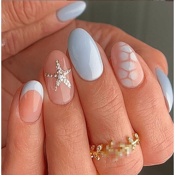 Mioervt Buy 2 Get 1 Free Press On Nails, 24PCS Pink French Tip with Gold Bow & Rhinestone Fake Nails, Long Square False Nail Kit with Jelly Glue & File