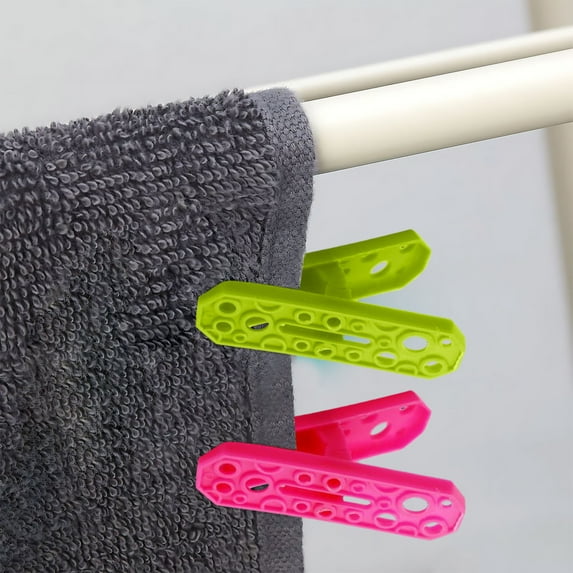 Miogawg 12 Pcs Colorful Clothespins, 4 Colors Spring Clips, Non-Slip Plastic Clips, Small Clothes Pin For Laundry, Drying Clothes, Home Use