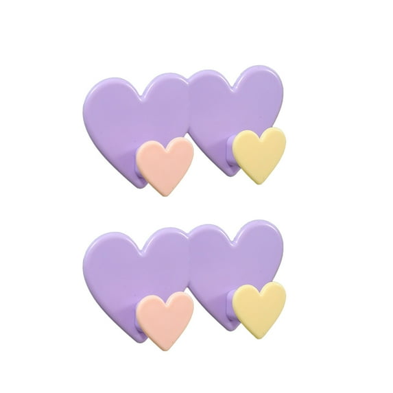 Miogawg 2 Pack Heart-Shaped Hooks, Multifunctional Self Adhesive Door Hook, Coat Hooks, Wall Mounted Coat Rack Closet Hooks For Home Kitchen Bathroom Office