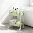 thumbnail image 1 of Miogawg 2 Tier Rolling Cart, Rolling Storage Cart With Handle And Locking Wheels, Kitchen Cart Laundry Office Bathroom Storage Organizer Cart, 1 of 6