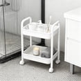thumbnail image 1 of Miogawg 2 Tier Rolling Cart, Rolling Storage Cart With Handle And Locking Wheels, Kitchen Cart Laundry Office Bathroom Storage Organizer Cart, 1 of 6