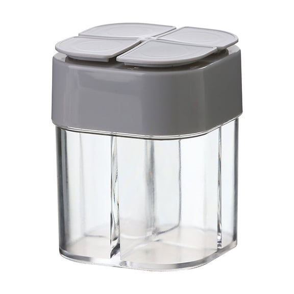 Miogawg 4 In 1 Travel Spice Containers - Portable Camping Seasoning Kit With Adjustable Hole Lid, Salt And Pepper Shakers Dispenser Jar